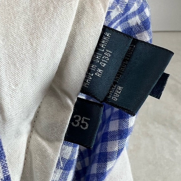 Polo Ralph Lauren 35W 100% Linen Blue Gingham Straight Fit Shorts - Picture 5 of 10